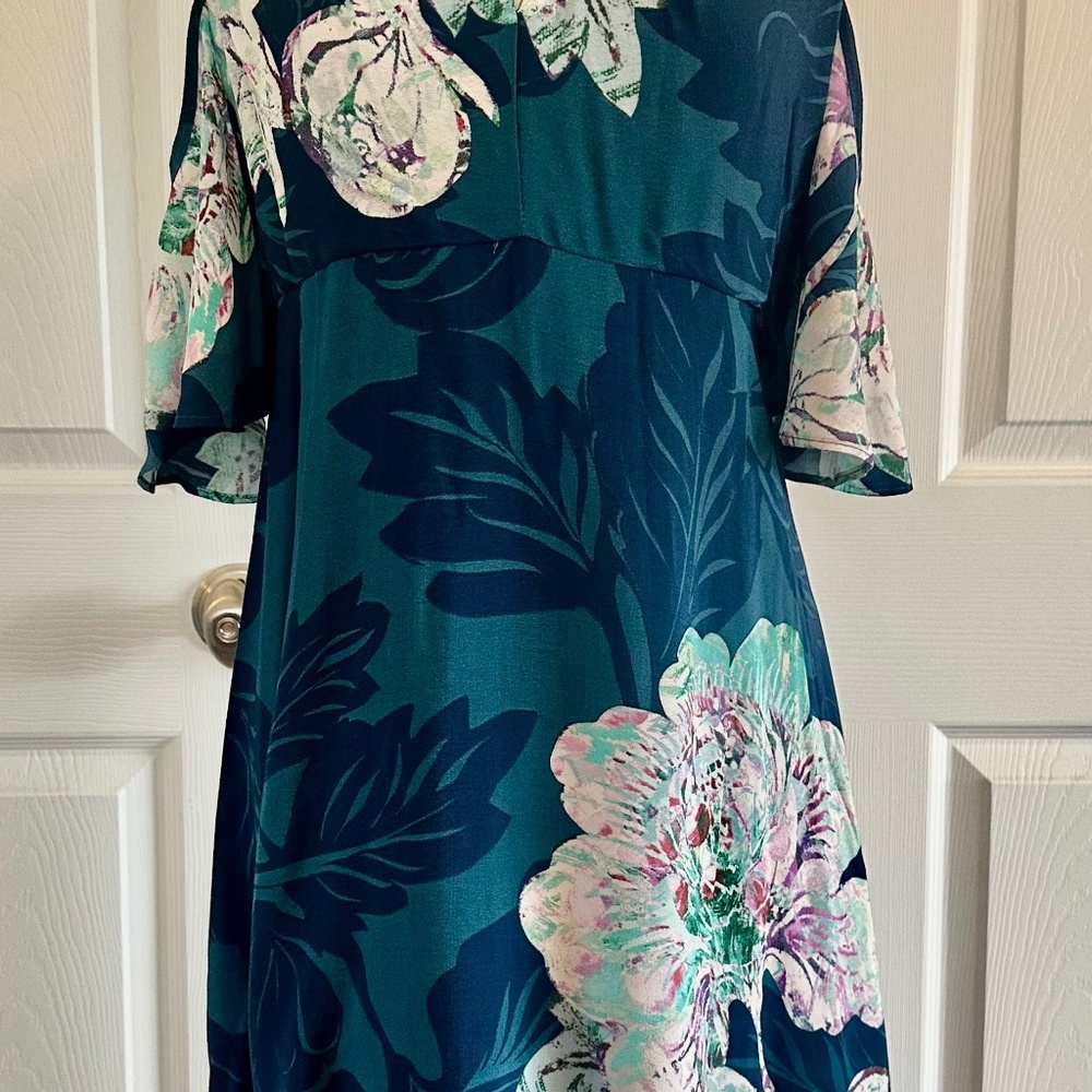 Anthropologie Beautiful Green Floral Dress